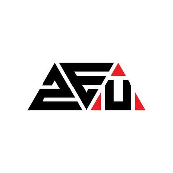 ZEU triangle letter logo design with triangle shape. ZEU triangle logo design monogram. ZEU triangle vector logo template with red color. ZEU triangular logo Simple, Elegant, and Luxurious Logo. ZEU