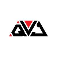 QVJ triangle letter logo design with triangle shape. QVJ triangle logo design monogram. QVJ triangle vector logo template with red color. QVJ triangular logo Simple, Elegant, and Luxurious Logo. QVJ