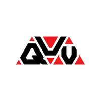 QUV triangle letter logo design with triangle shape. QUV triangle logo design monogram. QUV triangle vector logo template with red color. QUV triangular logo Simple, Elegant, and Luxurious Logo. QUV