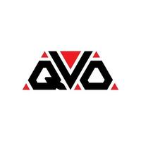 QVO triangle letter logo design with triangle shape. QVO triangle logo design monogram. QVO triangle vector logo template with red color. QVO triangular logo Simple, Elegant, and Luxurious Logo. QVO