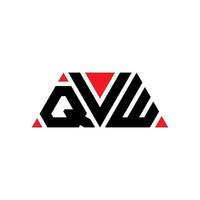 QVW triangle letter logo design with triangle shape. QVW triangle logo design monogram. QVW triangle vector logo template with red color. QVW triangular logo Simple, Elegant, and Luxurious Logo. QVW