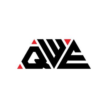 QWE triangle letter logo design with triangle shape. QWE triangle logo design monogram. QWE triangle vector logo template with red color. QWE triangular logo Simple, Elegant, and Luxurious Logo. QWE