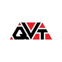 diseño de logotipo de letra triangular qvt con forma de triángulo. monograma de diseño de logotipo de triángulo qvt. plantilla de logotipo de vector de triángulo qvt con color rojo. logotipo triangular qvt logotipo simple, elegante y lujoso. qvt