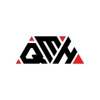 QMH triangle letter logo design with triangle shape. QMH triangle logo design monogram. QMH triangle vector logo template with red color. QMH triangular logo Simple, Elegant, and Luxurious Logo. QMH