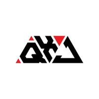 QXJ triangle letter logo design with triangle shape. QXJ triangle logo design monogram. QXJ triangle vector logo template with red color. QXJ triangular logo Simple, Elegant, and Luxurious Logo. QXJ