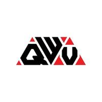 QWV triangle letter logo design with triangle shape. QWV triangle logo design monogram. QWV triangle vector logo template with red color. QWV triangular logo Simple, Elegant, and Luxurious Logo. QWV