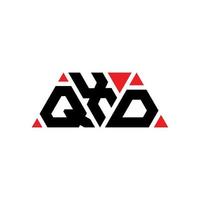 QXD triangle letter logo design with triangle shape. QXD triangle logo design monogram. QXD triangle vector logo template with red color. QXD triangular logo Simple, Elegant, and Luxurious Logo. QXD