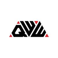 QWW triangle letter logo design with triangle shape. QWW triangle logo design monogram. QWW triangle vector logo template with red color. QWW triangular logo Simple, Elegant, and Luxurious Logo. QWW