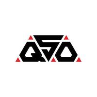 QSO triangle letter logo design with triangle shape. QSO triangle logo design monogram. QSO triangle vector logo template with red color. QSO triangular logo Simple, Elegant, and Luxurious Logo. QSO