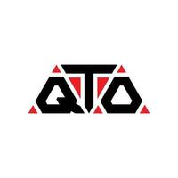 QTO triangle letter logo design with triangle shape. QTO triangle logo design monogram. QTO triangle vector logo template with red color. QTO triangular logo Simple, Elegant, and Luxurious Logo. QTO