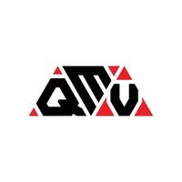 QMV triangle letter logo design with triangle shape. QMV triangle logo design monogram. QMV triangle vector logo template with red color. QMV triangular logo Simple, Elegant, and Luxurious Logo. QMV