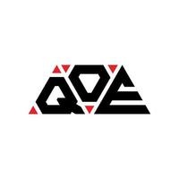 QOE triangle letter logo design with triangle shape. QOE triangle logo design monogram. QOE triangle vector logo template with red color. QOE triangular logo Simple, Elegant, and Luxurious Logo. QOE