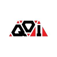 QOI triangle letter logo design with triangle shape. QOI triangle logo design monogram. QOI triangle vector logo template with red color. QOI triangular logo Simple, Elegant, and Luxurious Logo. QOI