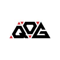 QOG triangle letter logo design with triangle shape. QOG triangle logo design monogram. QOG triangle vector logo template with red color. QOG triangular logo Simple, Elegant, and Luxurious Logo. QOG