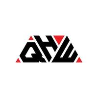QHW triangle letter logo design with triangle shape. QHW triangle logo design monogram. QHW triangle vector logo template with red color. QHW triangular logo Simple, Elegant, and Luxurious Logo. QHW