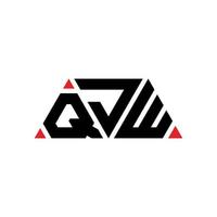 QJW triangle letter logo design with triangle shape. QJW triangle logo design monogram. QJW triangle vector logo template with red color. QJW triangular logo Simple, Elegant, and Luxurious Logo. QJW