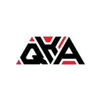 QKA triangle letter logo design with triangle shape. QKA triangle logo design monogram. QKA triangle vector logo template with red color. QKA triangular logo Simple, Elegant, and Luxurious Logo. QKA