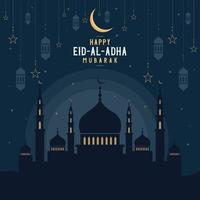 resumen religioso feliz eid al adha mubarak ilustración vectorial islámica vector