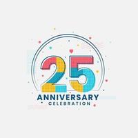 celebración del 25 aniversario, diseño moderno del 25 aniversario vector