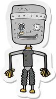 sticker of a cartoon old robot vector