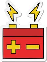 sticker of a cute cartoon electrical battery vector