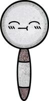 retro grunge texture cartoon magnifying glass vector