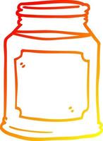 warm gradient line drawing cartoon liquid in a jar vector