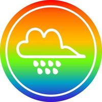 rain cloud circular in rainbow spectrum vector