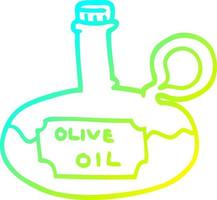 aceite de oliva de dibujos animados de dibujo lineal de gradiente frío vector