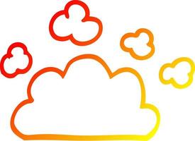 warm gradient line drawing cartoon weather cloud vector