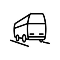 ilustración de contorno de vector de icono de vista trasera de autobús turístico