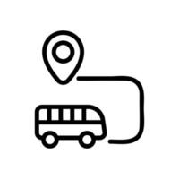 ilustración de contorno de vector de icono de destino de autobús