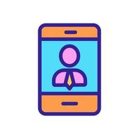 businessman phone icon vector. Isolated contour symbol illustration vector