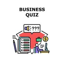 Business Quiz Vector Concept Color Illustration