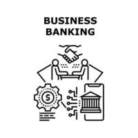 Business Banking Vector Concept Black Illustration