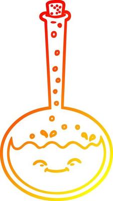 warm gradient line drawing cartoon chemical reaction