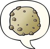 cartoon cookie and speech bubble in smooth gradient style vector