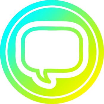 speech bubble circular in cold gradient spectrum vector