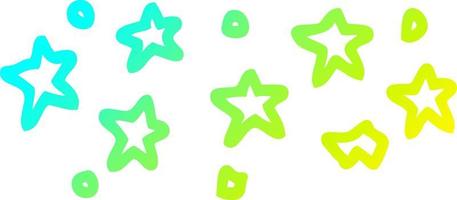 cold gradient line drawing cartoon stars vector