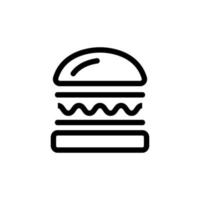 Burger icon vector. Isolated contour symbol illustration vector