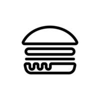 Burger icon vector. Isolated contour symbol illustration vector