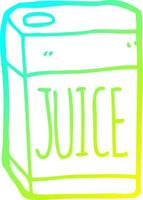 cold gradient line drawing cartoon juice box vector