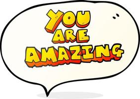 speech bubble cartoon you are amazing text vector