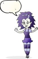 discurso burbuja dibujos animados chica vampiro vector