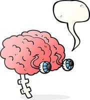 speech bubble cartoon brain vector