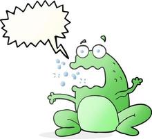 speech bubble cartoon burping frog vector