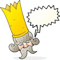 speech bubble cartoon king with huge crown vector