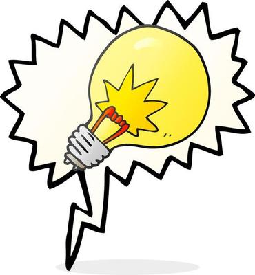 speech bubble cartoon light bulb