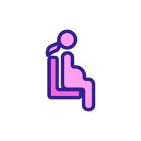 mujer embarazada sentada icono vector contorno ilustración