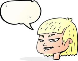 speech bubble cartoon mean looking girl vector